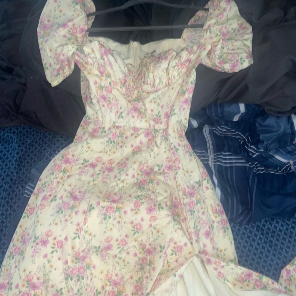 House of CB lemon Tallulah dress M
